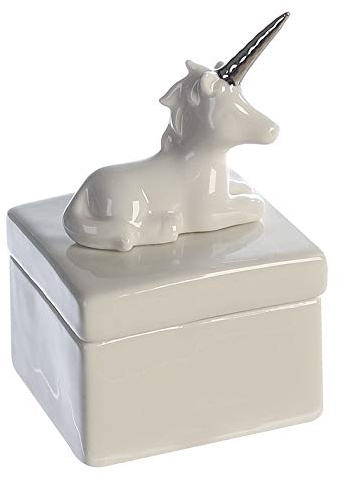 Casablanca Schmuckdose Einhorn Porz,weis/silb