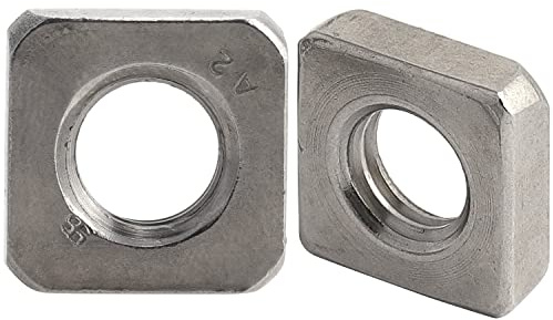 OPIOL QUALITY® Vierkantmuttern niedrige Form DIN 562 M3 aus Edelstahl A2 V2A (100 Stück) Vierkant Einlegemutter Muttern Quadratmuttern Vierkant-Mutter Mutter