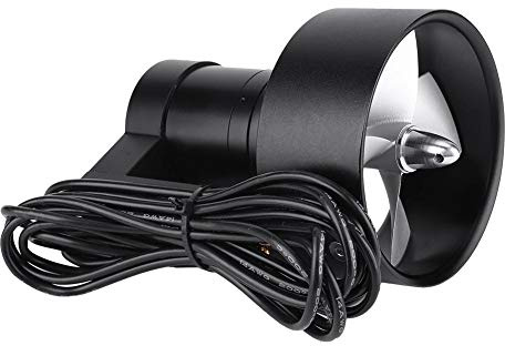 Dilwe RC Boot Strahlruder, 24V - 9.2kg Super Schub - 4-Blatt Propeller - CW - Kabel: 1 m + 14 AWG Kabel + 4 mm Bananenstecker