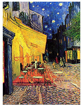 Kunstdruck Poster - Vincent van Gogh Caféterrasse am Abend 60x80 cm ca. A1 - Alte Meister Bild ohne Rahmen