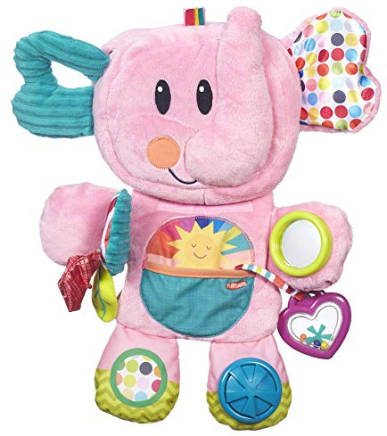 Playskool Entdeckerspaß Elefant, Stoffspielzeug für Babys in der Bauchlage ab 3 Monaten, Pink (Amazon Exclusive)