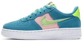 Nike Air Force 1 Lv8 (GS), Sneaker, Oracle Aqua/Ghost Green-Washed Coral, 38 EU