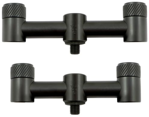 Fox Black Label 2-Rod QR Buzzer Bar Narrow (9,5 & 11cm) - 2 Buzzerbars zum Angeln auf Karpfen, Rutenhalterung zum Karpfenfischen, Halterung für Funkbissanzeiger