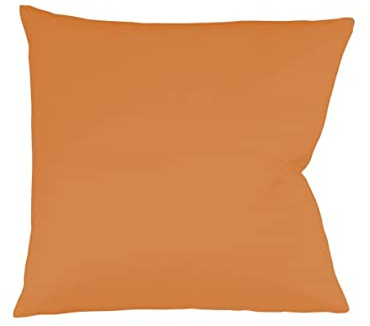 sleepling Satin Kissenbezug, Kissenhülle aus 100% seidig weicher Baumwolle, Bezug Zierkissen, Sofakissen, Kissen, 60 Grad, Ökotex 100, Made in EU, 40 x 40 cm, orange