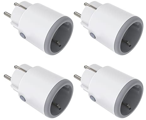 ZigBee Alexa Steckdose, 16A Smart Steckdose mit Strommessung, 3680W Smarte Steckdose mit Fernbedienung/Sprachsteuerung, Smart Plug Programmierbare mit Timerfunktion Kompatibel Alexa Google Home 4 Pack