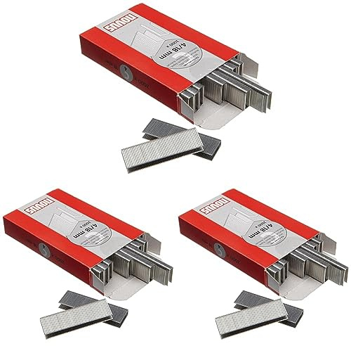 Novus Schmalrückenklammern 18 mm, XL-Packung, 2000 Klammern, Typ C4/18, zur Befestigung von Profilhölzern und Paneelen (Packung mit 3)