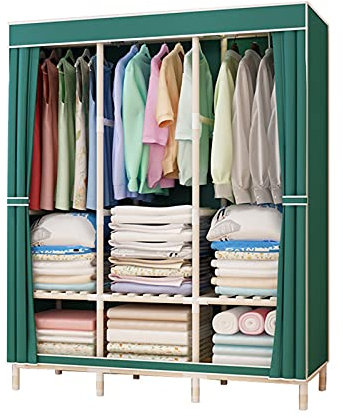 EsEntL Offener Kleiderschrank, Stabiler Heim-Multifunktions-Kleiderschrank, Kreativität, tragbarer Stoff-Kleiderschrank, Stabiler Eck-Kleiderschrank, 126 x 170 x 45 cm (Größe: 126 x 170 x 45 cm, FA