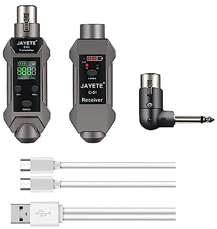 ANZAGA Wireless Mic, UHF Wireless Microphone System, Condenser Microphone Dynamic Microphone Converter, XLR Transmitter And Receiver For Dynamic Microphone Audio Mixer