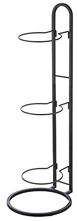 Aizuoni Matedepreso 3-lagiger Basketball, Eisenball Garage Lagerständer, Lagerung Vertikaler Ballständer Innen Abnehmbare Lagerung, Metall-Sportball-Display-Halter Für Basketball-Fußball-Volleyball