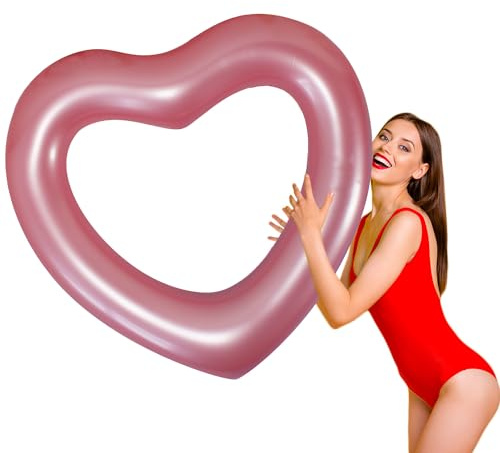 Heart pool floats, swimming ring, heart pool float, Heart Shaped Swimming Pool Float Loungers Tube, Water Fun Beach Party Toys for Kids, Adults.