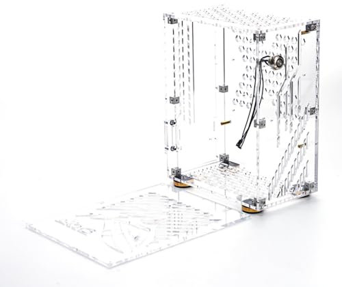 ERYUE Caja de ordenador pequeña portátil, carcasa de plexiglás, carcasa compacta para PC, placa base mini-ITX, fuente de alimentación flexible, Chasis de computadora mini torr