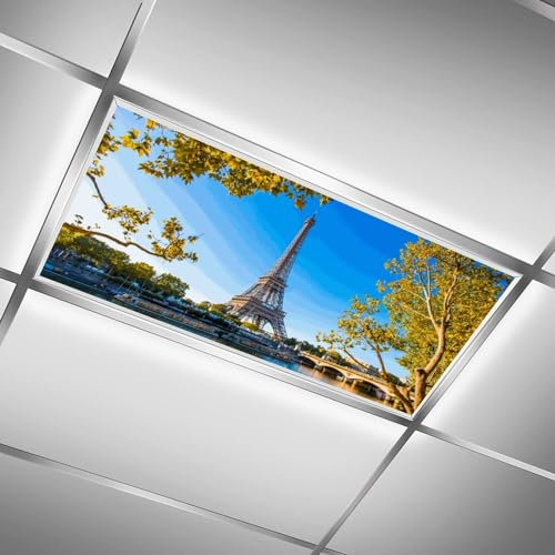 Fluorescent Light Cover for Classroom - 2 Pcs iron tower Magnetic Fluorescent Light Covers, Ceiling Light Covers Shade Panel Coverings for Office Classroom Home Drop Ceiling, 4 x 2 Feet