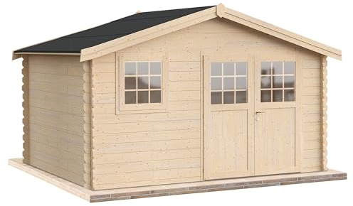 Casetta da giardino in legno per esterni 12 mq 400x300 spessore pareti 35mm MADE IN ITALY mod. MOZART casetta in legno, rimessa attrezzi, deposito, box per esterni (Con Pavimento e Grondaia)