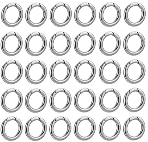 Ring Karabiner, 40 Stück Runde Karabinerhaken Wanfoou 20 mm Schlüsselringe für den Alltag am Rucksack oder Schlüsselbund, DIY Handwerk