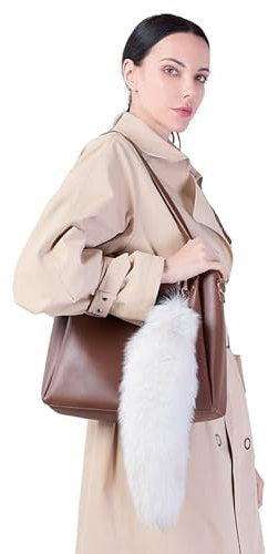 Nocyclonic Fuchsschwanz Anhänger etwa 40CM fox tail, Extra Groß Schlüsselring Tasche Schlüsselketten Anhänger Weich Flaumig Dicht Dekoration (A)