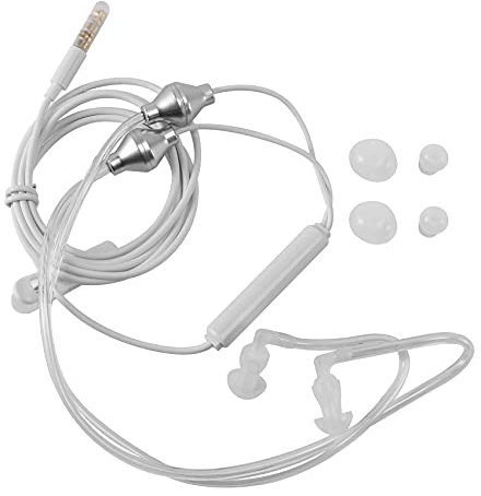 BLASHRD Auriculares Biauriculares Anti Radiación con Microfono Universal 3.5mm, Auriculares Acusticos de Tubo de Aire con Cancelacion de Ruido,