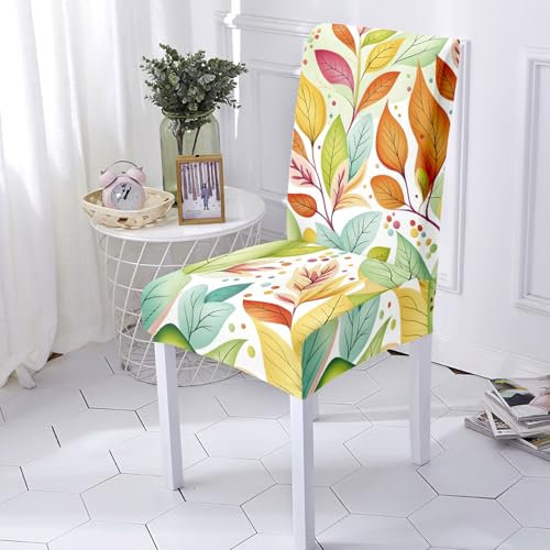 Stuhlhussen Grün Gelb Stuhlüberzug Weich Spandex Stuhlhussen Schwingstühle Stuhlbezug Waschbar Stuhl überzug Abnehmbare Stuhlbezüge mit Gummiband Hussen für Stühle Stuhlhussen 2er Set