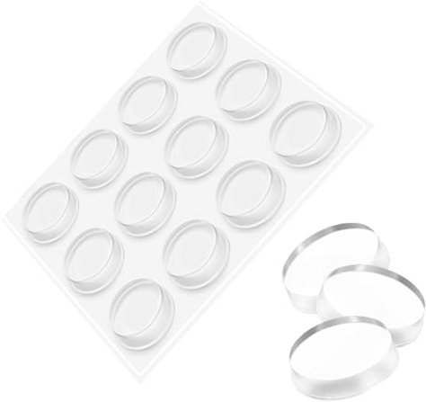 12Pièces Tampon élastique, 22mmx5mm Ampon de Porte Autocollant en Caoutchouc Transparent, Transparente Pieds Adhésifs Patin Antiderapant Tampon Caoutchouc pour Tampon Meubles