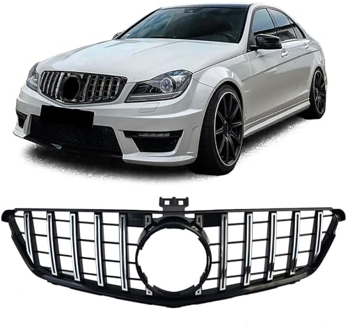 Sport Kühlergrill Schwarz Glanz Chrom für Mercedes C Klasse W204 S204 C204