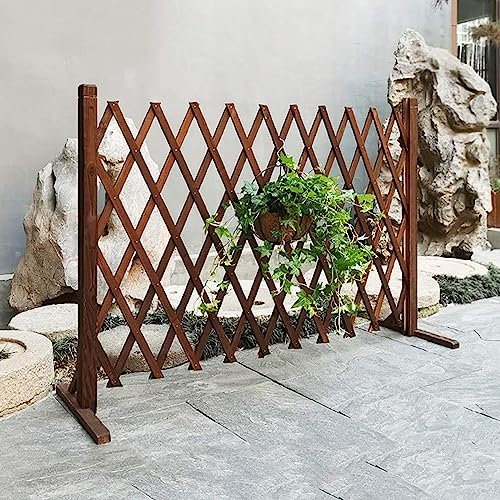 SIMAIT Pflanzenschutzgitter, ausziehbarer Gartenzaun – Hundezaun, Gartenzaun-Sichtschutz – mobiler Hundezaun aus Holz, Verkehrsabsperrung, mobiler Zaun, für Haus, Hof, Garten, Pflanzenklettergitter