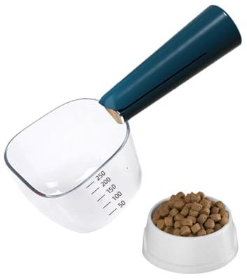 Générique Pelle à Nourriture pour Animaux de Compagnie, Cuillère Multi-Usage, Cuillère Graduée Transparente,Doseur Croquettes Chien Cuillère à Nourriture pour Chat Cuillère à Mesurer à Long Manche