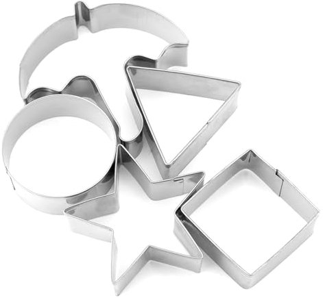 5pz Tagliabiscotti in Acciaio Inox, Utensili per la Fabbricazione di Biscotti Coreani Kit di Stampi per Dolci a Forma di Triangolo Quadrato Cerchio Stella Ombrello per Utensili da Cucina