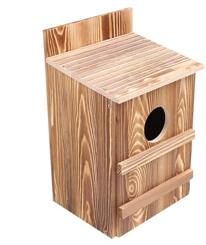 shpuuyy Nistkasten Eule | Vogelnistkasten | Großes handgefertigtes Vogelhaus für Turmfalken Vögel | Einfache Montage | Kreisöffnung | Inklusive Befestigungsschrauben