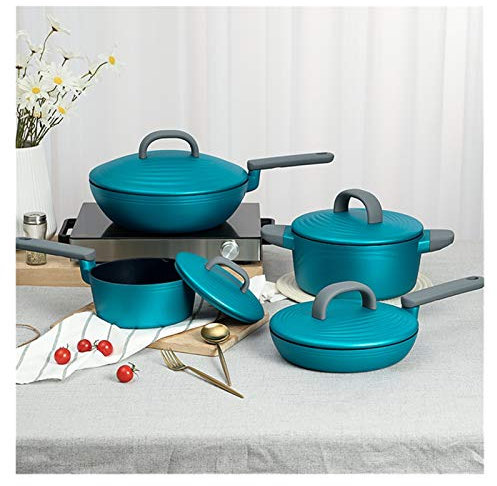 Cookware Set Soup Pot Stew Cooking Pots and Pans Induction Cooker Casserole Kitchen Saucepan Double Boiler Steamer Frying Pan (A Variety Pack)