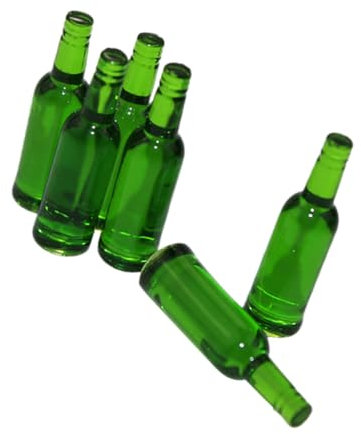 UPKOCH 6stücke Miniatur Bierflaschen Dekorative Mini Bierflaschen Für Puppenhaus Fotorequisiten Realistisches Modell Aus Robustem Material Für Miniatur-szenen Und Kreative Projekte