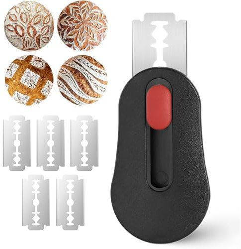 miyonsin Coltello da Pane con Impugnatura Magnetica, Set con 6 Lame in Acciaio Inox, Design Ergonomico, 7 cm x 4 cm