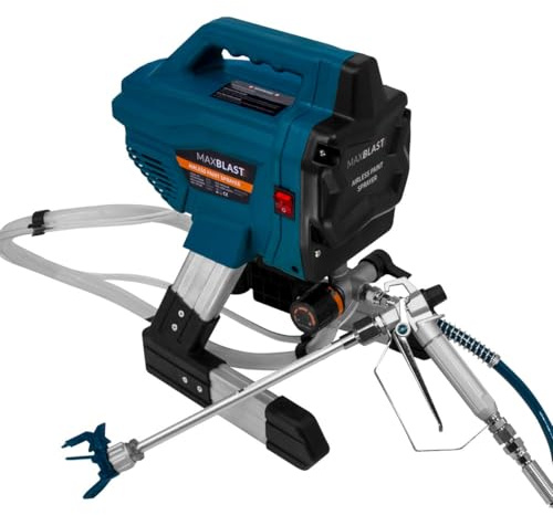 Airless Paint Sprayer Commercial High Pressure Electric Handheld DIY Interior Wall Spray Gun Machine Kit 0.43mm Tip 7.5m Hose 30cm Extension Pole 2900PSI 1.4L / Min 650W 240V 208 Bar FREE Gloves