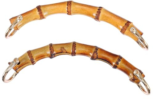 PLAFOPE Manici bambù per Borse Uncinetto 2 Pezzi Design Raffinato e Resistente per Accessori per Manici Borse Fai da Te, per Handbag Making e DIY