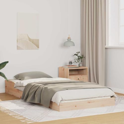 vidaXL Sängram Naturfärg 75 x 190 cm Massiv furu