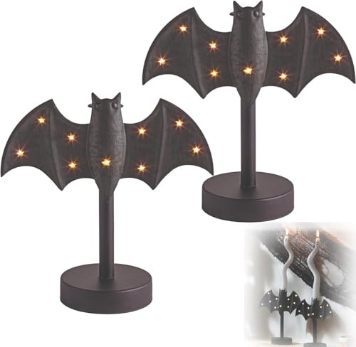 2 x Gothic -Kerzenhalter, Halloween-Kandelaber, Kerzen (2 Stück), für Zuhause, Geisterparty, Abendessen, Tisch, Geburtstag