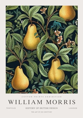 GYTRI CGFHJ William Morris Affiche Impressions En Couleur Abstrait Photo D’art Mural《Nature Morte Poirier》William Morris Peinture Sur Toile Pour Décor De Salon 50x70cm Non Encadré