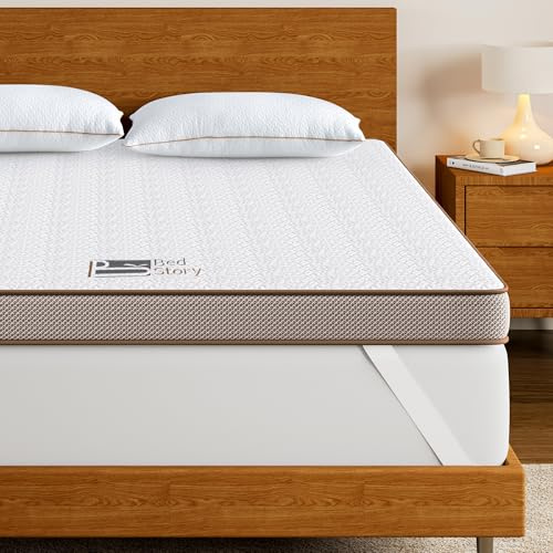 BedStory Surmatelas 90 x 190 à Mémoire de Forme de 7,5CM Surmatelas Réversible Mousse avec Gel Plus Respirant, avec Design Antidérapant et Certification de Sécurité, Déhoussable et Lavable