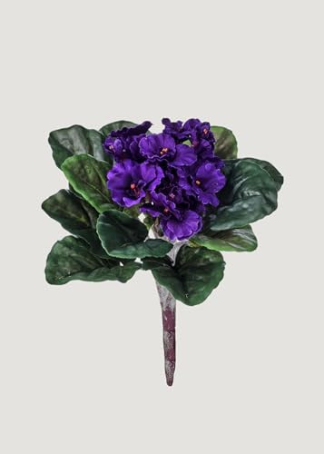 Purple Small African Violet Bush UV Treated Indoor/Outdoor Fake Plant - 8
