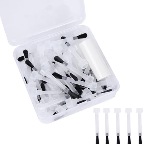 ifundom Pinceles para Esmalte de Uñas Desechables Mango Ergonómico, Punta Plana y Redonda, Pack de 50 Unidades, Herramienta Profesional para Manicura y Decoración de Uñas