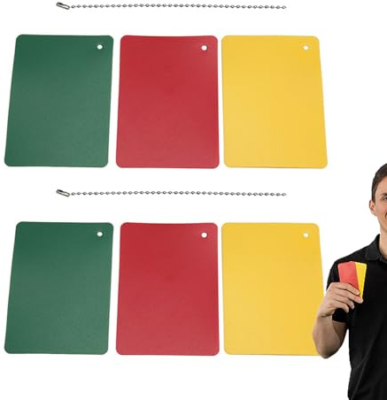 Tarjetas de Advertencia para Árbitro | Accesorios de Arbitraje de Competición | Tarjetas de Fútbol en Colores Rojo, Amarillo y Verde | para Competición, Entrenamiento, Entretenimiento, Campo y Área de