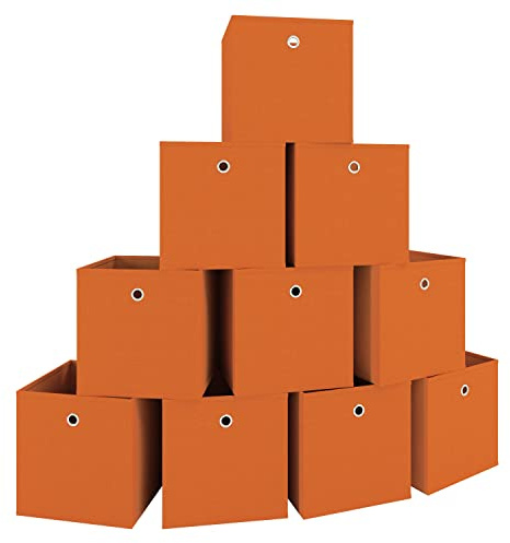 VCM 10er Set Faltbox | Klappbox Stoff Kiste | Faltschachtel | Maße ca. H. 28 x B. 27 x T. 27 cm | Regalbox - Boxas