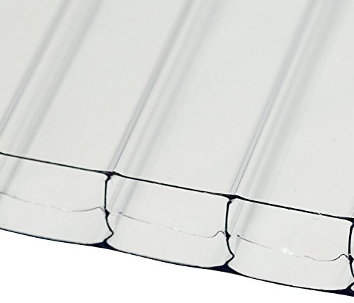 Clear, 900m x 3m (Width x Length) 16mm Multiwall Polycarbonate Sheets Poly Plastic Roof Panel for Lean-to Canopy Conservatory