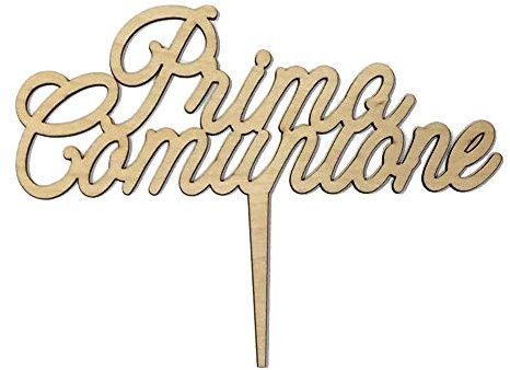 Cake Topper PRIMA COMUNIONE in legno