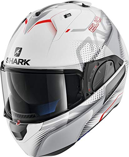 Shark Evo-one 2 Keenser Klapphelm weiß grau rot WSR Größe