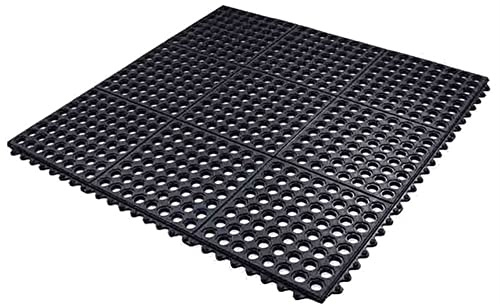 Pavimento Alveolar Encastrable por Conectores | Medida 100 cm X 150 cm | 16 mm Espesor | Suelo de Goma quitabarros Amortiguador y Aislante para Industria, Bares, Piscinas, etc.