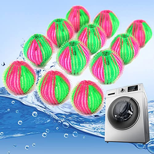 Ruri's Pet Hair Remover for Laundry - Non-Toxic Reusable Dryer Balls Washer and Dryer Ball Remove Long Hair from Dogs and Cats On Clothes in The Washing Machine 12 Packs 12pcs
