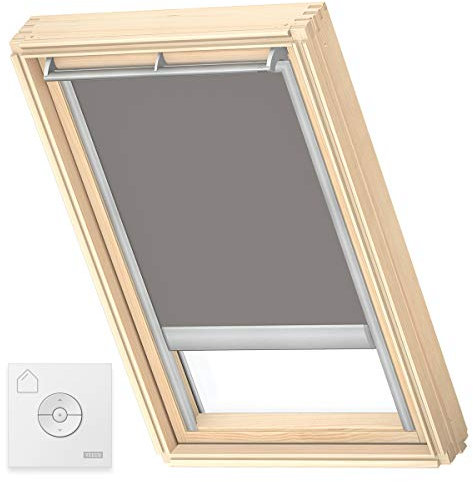 VELUX Original Solar-Verdunkelungsrollo, SK06, Grau, Silberne Seitenschienen, Vorherige Version