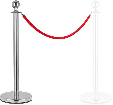 Stagecaptain PLS-150 Deluxe 1.1-200S Absperrständer Personenleitsystem 2 | Ständer aus Edelstahl in silber, Mit weiteren Leitpfosten kombinierbar, Oberer Abschluss in Kugel-Form, Gute Standfestigkeit