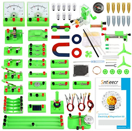Sntieecr Mint Physik Elektrische Schaltung Lernkit, Science Lab Grundlegende Elektrizität Magnetismus Experiment Bildung Kits für Junior Senior High School Studenten Elektromagnetismus Exploration