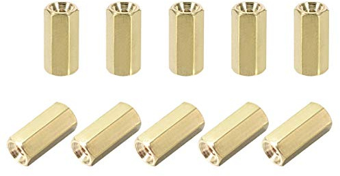 sourcing map 50Stk. M2,5x10mm Buchse Buchse Messing PCB Motherboard Abstandhalter Ständer