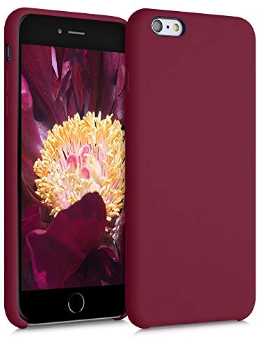 kwmobile Handyhülle für Apple iPhone 6 Plus / 6S Plus Hülle - Case Silikon - Kabelloses Laden - Schutzhülle Cover in Rhabarber Rot
